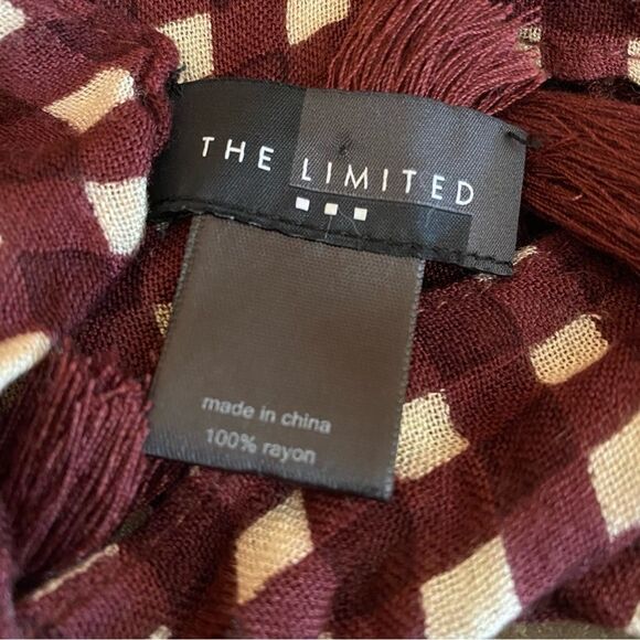 The Limited Check Pattern Scarf Wrap Lightweight Tassel Trim Womens Accessory - Picture 5 of 5